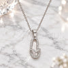 Sterling Silver Pendant Necklace, House Design, with White Cubic Zirconia, Polished, Rhodium Finish, 04.290.0001.18 (02 MM Thickness, 18 Inches Length)