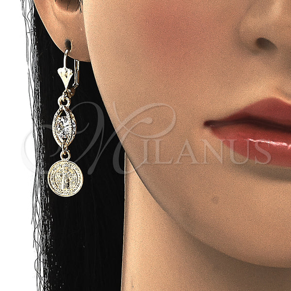 Gold Filled Ring — Long Earring San Benito Design with White Cubic — alternate product view — SKU 129561 | Oro Laminado anillo — Long Earring San Benito diseño with blanco Cubic — SKU 129561
