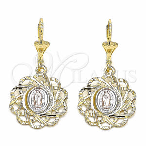 Gold Filled Ring — Dangle Earring Flower and Guadalupe Design Polished Tricolor — main product view — SKU 129572 | Oro Laminado anillo — Dangle Earring flor and Guadalupe diseño pulido Tricolor — SKU 129572