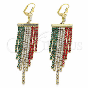 Gold Filled Ring — Long Earring with Multicolor Crystal Polished 02. — main product view — SKU 129580 | Oro Laminado anillo — Long Earring with Multicolor cristal pulido 02. — SKU 129580