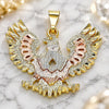 Oro Laminado Religious Pendant, Gold Filled Style Eagle Design, Polished, Tricolor, 05.351.0047