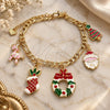 Oro Laminado Charm Bracelet, Gold Filled Style Tree and Star Design, Multicolor Enamel Finish, Golden Finish, 03.351.0059.07 (05 MM Thickness, 7 Inches Length)