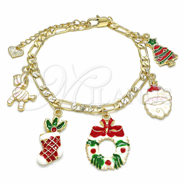 Gold Filled Bracelet — Charm Bracelet Tree and Star Design Multicolor Enamel — main product view — SKU 129597 | Oro Laminado brazalete — Charm Bracelet Tree and estrella diseño Multicolor Enamel — SKU 129597