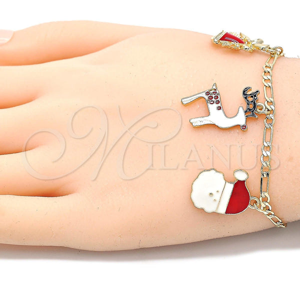 Gold Filled Bracelet — Charm Bracelet Tree and Star Design Multicolor Enamel — alternate product view — SKU 129598 | Oro Laminado brazalete — Charm Bracelet Tree and estrella diseño Multicolor Enamel — SKU 129598