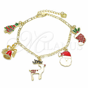 Gold Filled Bracelet — Charm Bracelet Tree and Star Design Multicolor Enamel — main product view — SKU 129598 | Oro Laminado brazalete — Charm Bracelet Tree and estrella diseño Multicolor Enamel — SKU 129598