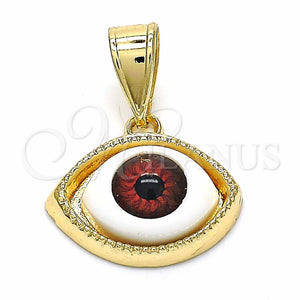 Gold Filled Pendant — Fancy Pendant Evil Eye Design Red Resin 05. — main product view — SKU 129600 | Oro Laminado dije — elegante Pendant Evil Eye diseño Red Resin 05. — SKU 129600