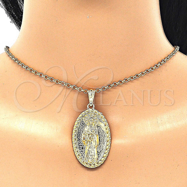 Gold Filled Pendant — Religious Pendant Santa Muerte Design Polished 05. — alternate product view — SKU 129602 | Oro Laminado dije — Religious Pendant Santa Muerte diseño pulido 05. — SKU 129602