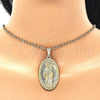 Oro Laminado Religious Pendant, Gold Filled Style Santa Muerte Design, Polished, Golden Finish, 05.351.0052
