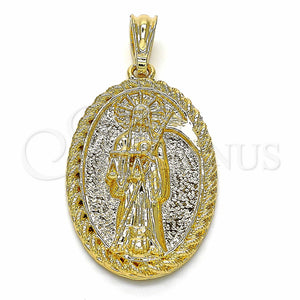 Gold Filled Pendant — Religious Pendant Santa Muerte Design Polished 05. — main product view — SKU 129602 | Oro Laminado dije — Religious Pendant Santa Muerte diseño pulido 05. — SKU 129602