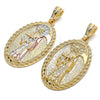 Oro Laminado Religious Pendant, Gold Filled Style Santa Muerte Design, Polished, Golden Finish, 05.351.0052