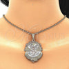 Oro Laminado Religious Pendant, Gold Filled Style Centenario Coin and Angel Design, Polished, Tricolor, 05.351.0055.1