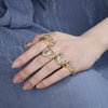 Oro Laminado Multi Stone Ring, Gold Filled Style Elephant Design, with White and Garnet Crystal, Polished, Golden Finish, 01.351.0005.09 (Size 9)