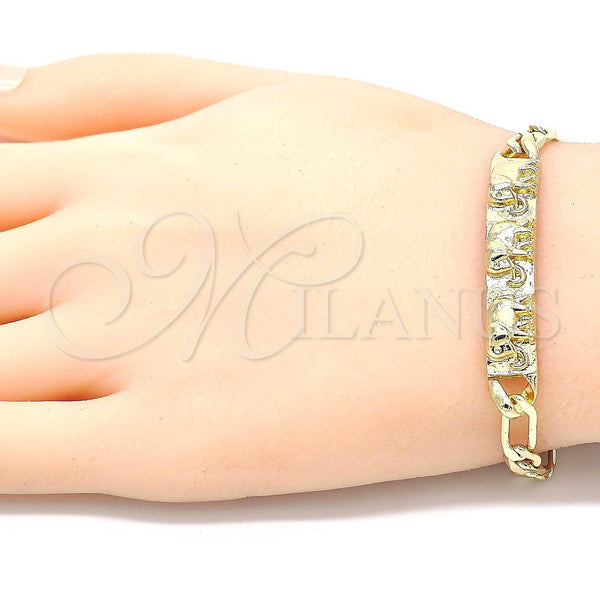 Gold Filled Bracelet — ID Bracelet Elephant Design Polished 03. 05 MM — alternate product view — SKU 129636 | Oro Laminado brazalete — ID Bracelet Elephant diseño pulido 03. 05 MM — SKU 129636