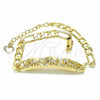 Oro Laminado ID Bracelet, Gold Filled Style Elephant Design, Polished, Golden Finish, 03.351.0019.1.07 (05 MM Thickness, 7 Inches Length)