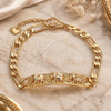 Oro Laminado ID Bracelet, Gold Filled Style Elephant Design, Polished, Golden Finish, 03.351.0019.1.07 (05 MM Thickness, 7 Inches Length)