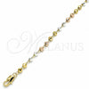 Oro Laminado Bracelet Rosary, Gold Filled Style Diamond Cutting Finish, Tricolor, 03.351.0068.08