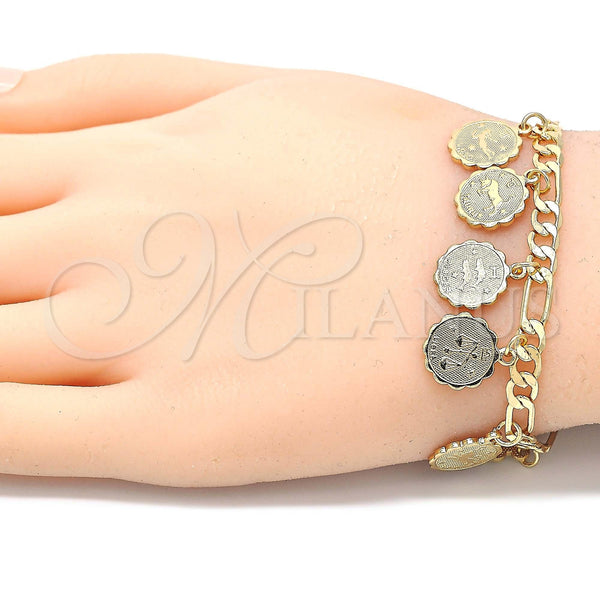 Gold Filled Bracelet — Charm Bracelet Polished 03. 04 MM Thickness 8 — alternate product view — SKU 129642 | Oro Laminado brazalete — Charm Bracelet pulido 03. 04 MM Thickness 8 — SKU 129642
