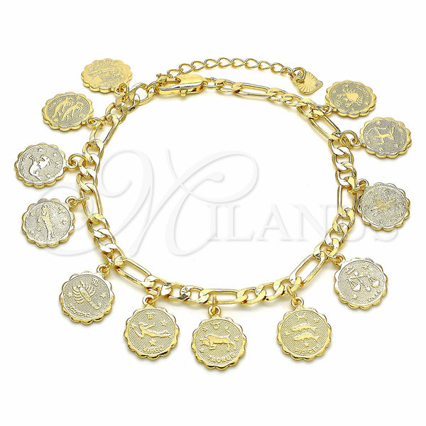 Gold Filled Bracelet — Charm Bracelet Polished 03. 04 MM Thickness 8 — main product view — SKU 129642 | Oro Laminado brazalete — Charm Bracelet pulido 03. 04 MM Thickness 8 — SKU 129642