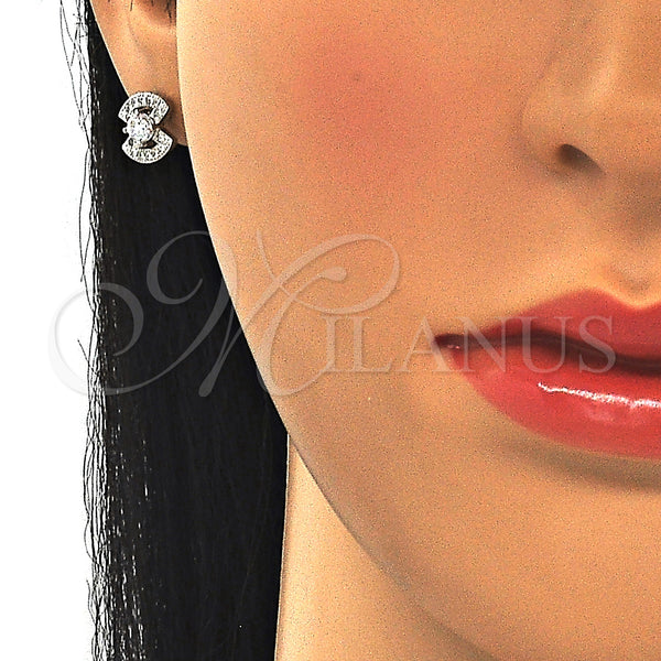 Sterling Silver Ring — Stud Earring with White Cubic Zirconia Polished 02. — alternate product view — SKU 129725 | Plata 925 anillo — Stud Earring with blanco Cubic Zirconia pulido 02. — SKU 129725