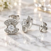 Sterling Silver Stud Earring, with White Cubic Zirconia, Polished, Rhodium Finish, 02.369.0006