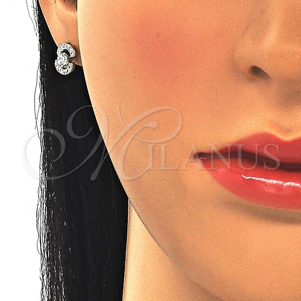 Sterling Silver Ring — Stud Earring with White Cubic Zirconia Polished 02. — alternate product view — SKU 129732 | Plata 925 anillo — Stud Earring with blanco Cubic Zirconia pulido 02. — SKU 129732