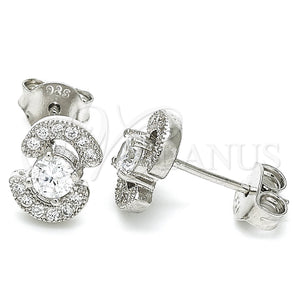 Sterling Silver Ring — Stud Earring with White Cubic Zirconia Polished 02. — main product view — SKU 129732 | Plata 925 anillo — Stud Earring with blanco Cubic Zirconia pulido 02. — SKU 129732
