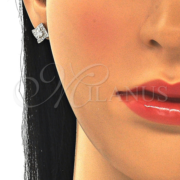 Sterling Silver Ring — Stud Earring with White Cubic Zirconia Polished 02. — alternate product view — SKU 129740 | Plata 925 anillo — Stud Earring with blanco Cubic Zirconia pulido 02. — SKU 129740