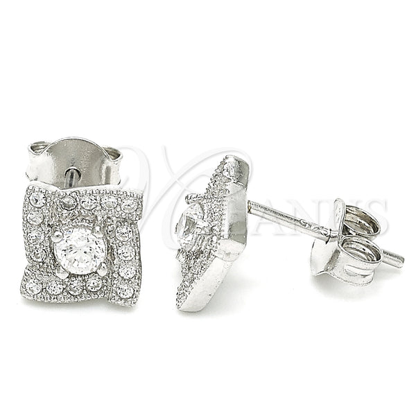 Sterling Silver Ring — Stud Earring with White Cubic Zirconia Polished 02. — main product view — SKU 129740 | Plata 925 anillo — Stud Earring with blanco Cubic Zirconia pulido 02. — SKU 129740