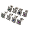 Sterling Silver Stud Earring, with White Cubic Zirconia, Polished, Rhodium Finish, 02.369.0010