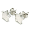 Sterling Silver Stud Earring, Star Design, Polished, Rhodium Finish, 02.369.0017