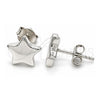 Sterling Silver Stud Earring, Star Design, Polished, Rhodium Finish, 02.369.0017