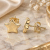 Sterling Silver Stud Earring, Star Design, Polished, Golden Finish, 02.369.0017.1