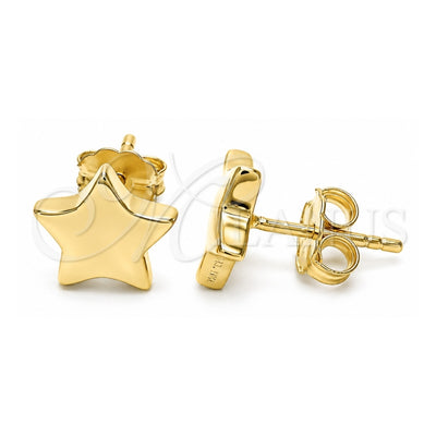 Sterling Silver Stud Earring, Star Design, Polished, Golden Finish, 02.369.0017.1