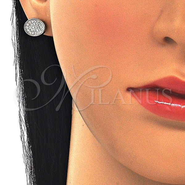 Sterling Silver Ring — Stud Earring with White Cubic Zirconia Polished 02. — alternate product view — SKU 129753 | Plata 925 anillo — Stud Earring with blanco Cubic Zirconia pulido 02. — SKU 129753