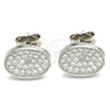 Sterling Silver Stud Earring, with White Cubic Zirconia, Polished, Rhodium Finish, 02.369.0018
