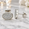 Sterling Silver Stud Earring, with White Cubic Zirconia, Polished, Rhodium Finish, 02.369.0018