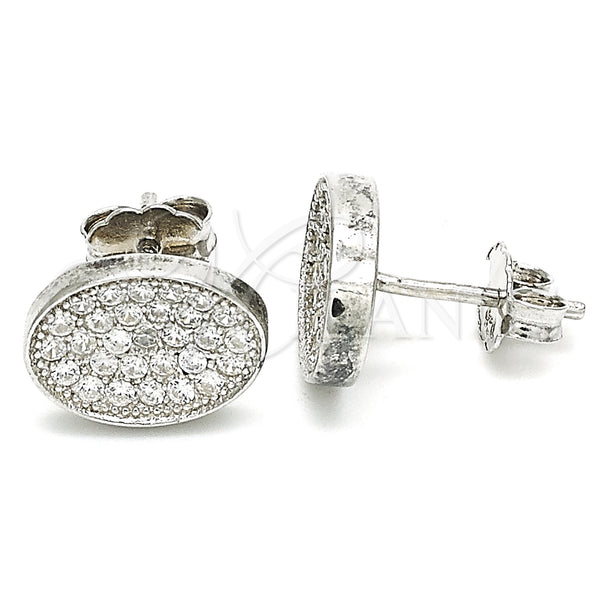 Sterling Silver Ring — Stud Earring with White Cubic Zirconia Polished 02. — main product view — SKU 129753 | Plata 925 anillo — Stud Earring with blanco Cubic Zirconia pulido 02. — SKU 129753