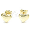 Sterling Silver Stud Earring, Heart Design, Polished, Golden Finish, 02.369.0019.1