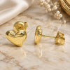 Sterling Silver Stud Earring, Heart Design, Polished, Golden Finish, 02.369.0019.1