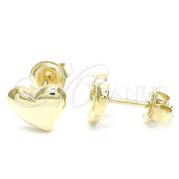 Sterling Silver Ring — Stud Earring Heart Design Polished 02. — main product view — SKU 129755 | Plata 925 anillo — Stud Earring corazón diseño pulido 02. — SKU 129755
