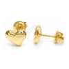 Sterling Silver Stud Earring, Heart Design, Polished, Golden Finish, 02.369.0019.1