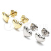 Sterling Silver Stud Earring, Heart Design, Polished, Golden Finish, 02.369.0019.1