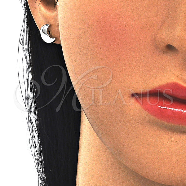 Sterling Silver Ring — Stud Earring Moon Design Polished 02. — alternate product view — SKU 129762 | Plata 925 anillo — Stud Earring Moon diseño pulido 02. — SKU 129762