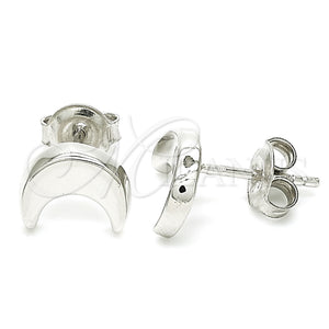 Sterling Silver Ring — Stud Earring Moon Design Polished 02. — main product view — SKU 129762 | Plata 925 anillo — Stud Earring Moon diseño pulido 02. — SKU 129762
