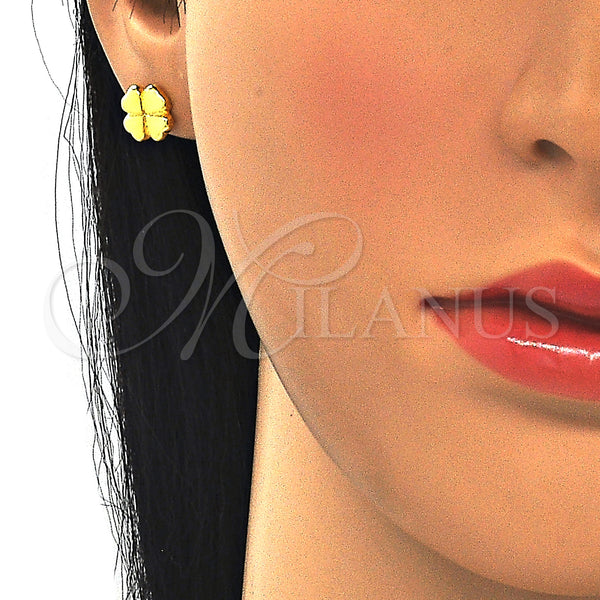 Sterling Silver Ring — Stud Earring Four-leaf Clover Design Polished 02. — alternate product view — SKU 129765 | Plata 925 anillo — Stud Earring Four-leaf Clover diseño pulido 02. — SKU 129765