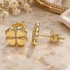 Sterling Silver Stud Earring, Four-leaf Clover Design, Polished, Golden Finish, 02.369.0027.1