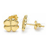 Sterling Silver Stud Earring, Four-leaf Clover Design, Polished, Golden Finish, 02.369.0027.1