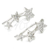 Sterling Silver Stud Earring, Star Design, with White Micro Pave, Polished, Rhodium Finish, 02.369.0031 for wholesale, additional product view 4
