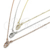 Sterling Silver Pendant Necklace, Shoes Design, with White Cubic Zirconia, Polished, Tricolor, 04.369.0001.18 (01 MM Thickness, 18 Inches Length)