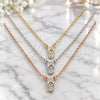 Sterling Silver Pendant Necklace, Shoes Design, with White Cubic Zirconia, Polished, Tricolor, 04.369.0001.18 (01 MM Thickness, 18 Inches Length)